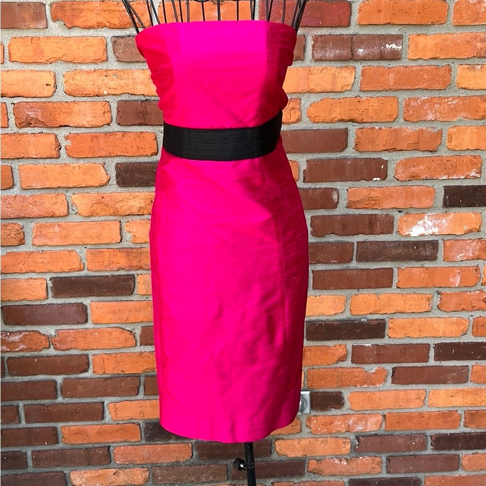 Molly B Pink Silk Strapless Tie Back Mini Dress Size 10 EUC